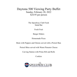 2022 Daytona 500 Viewing Party Menu